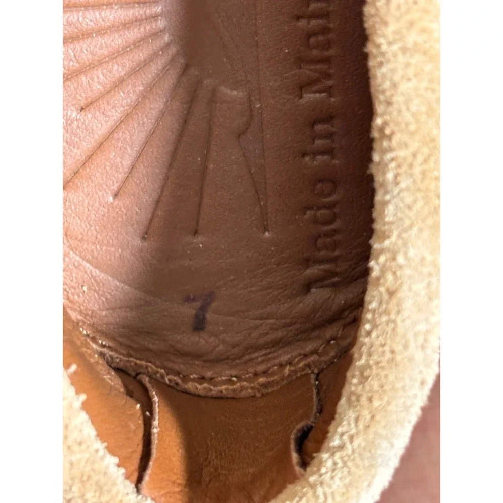 Quoddy x Faherty Mens 7 Canoe Shoe Khaki Suede Moccasin Boat Loafer Made USA
